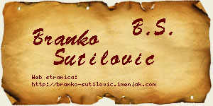 Branko Šutilović vizit kartica